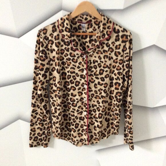 Pj Couture Other - PJ Couture Animal Print Long Sleeve Button-Down Pajama Top